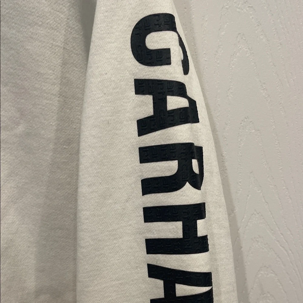 Carhartt Off-White Sweatshirt with Black Sleeve Logo - Picture 3 of 3